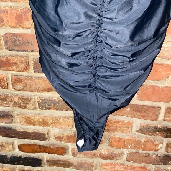 NWT J. Crew Black Ruched Sweetheart One-Piece Swim Bathing Suit Women's Size 24 - Picture 4 of 8